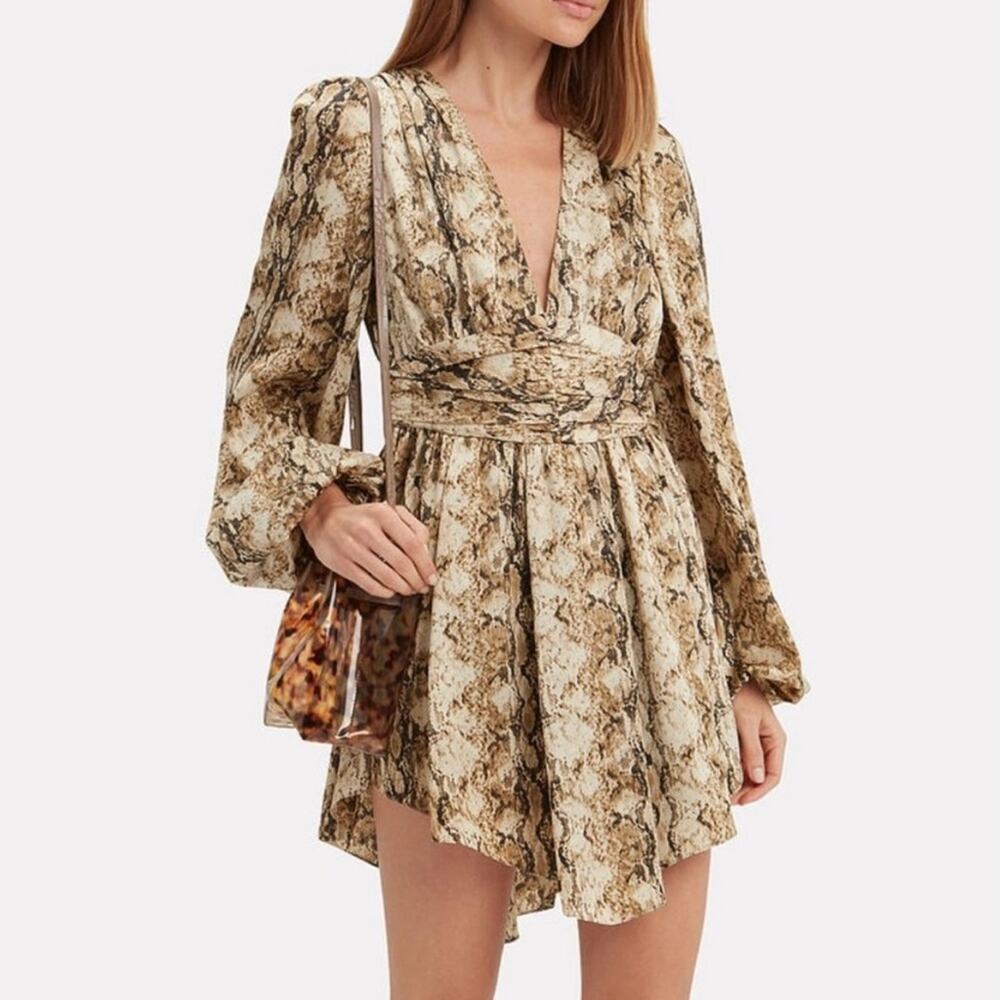 Ronny Kobo Orzora Snake Print Mini Dress Sz S‎